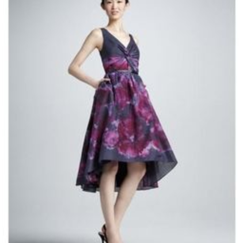 LELA ROSE Neiman Marcus Watercolor Cocktail Dress size 6